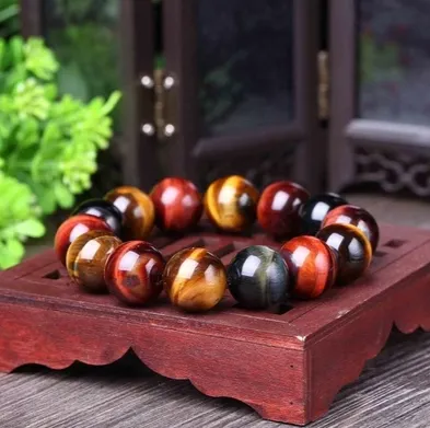 Tiger Eye Bracelet Natural Crystal Stone Buddha Bead Bracelet Semi-precious stone