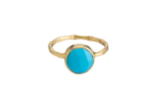 TURQUOISE Semi-Precious Stone Bezel Ring (Round/Square/Teardrop)