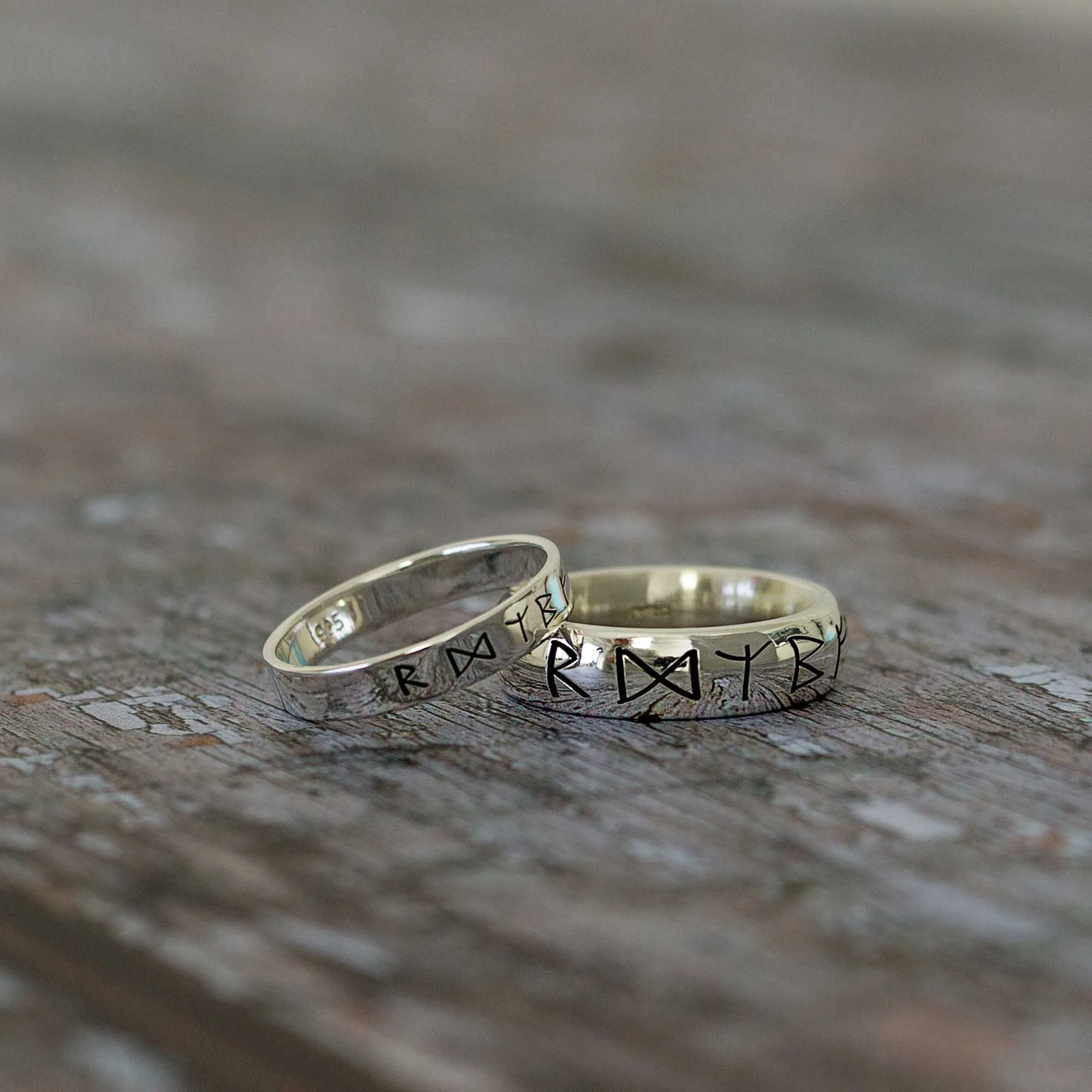 Viking Travel Rune Silver Band Ring