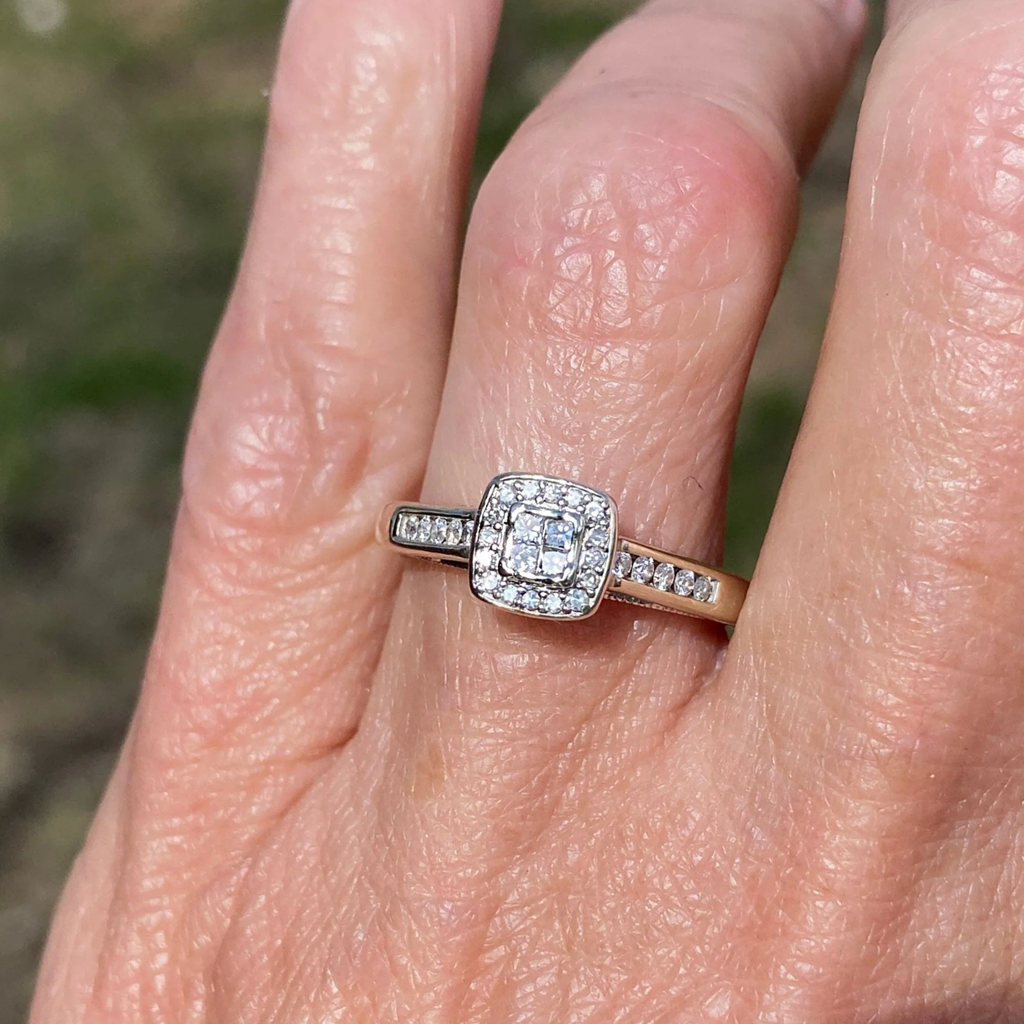 Vintage 14K White Gold Princess Cut Diamond Ring