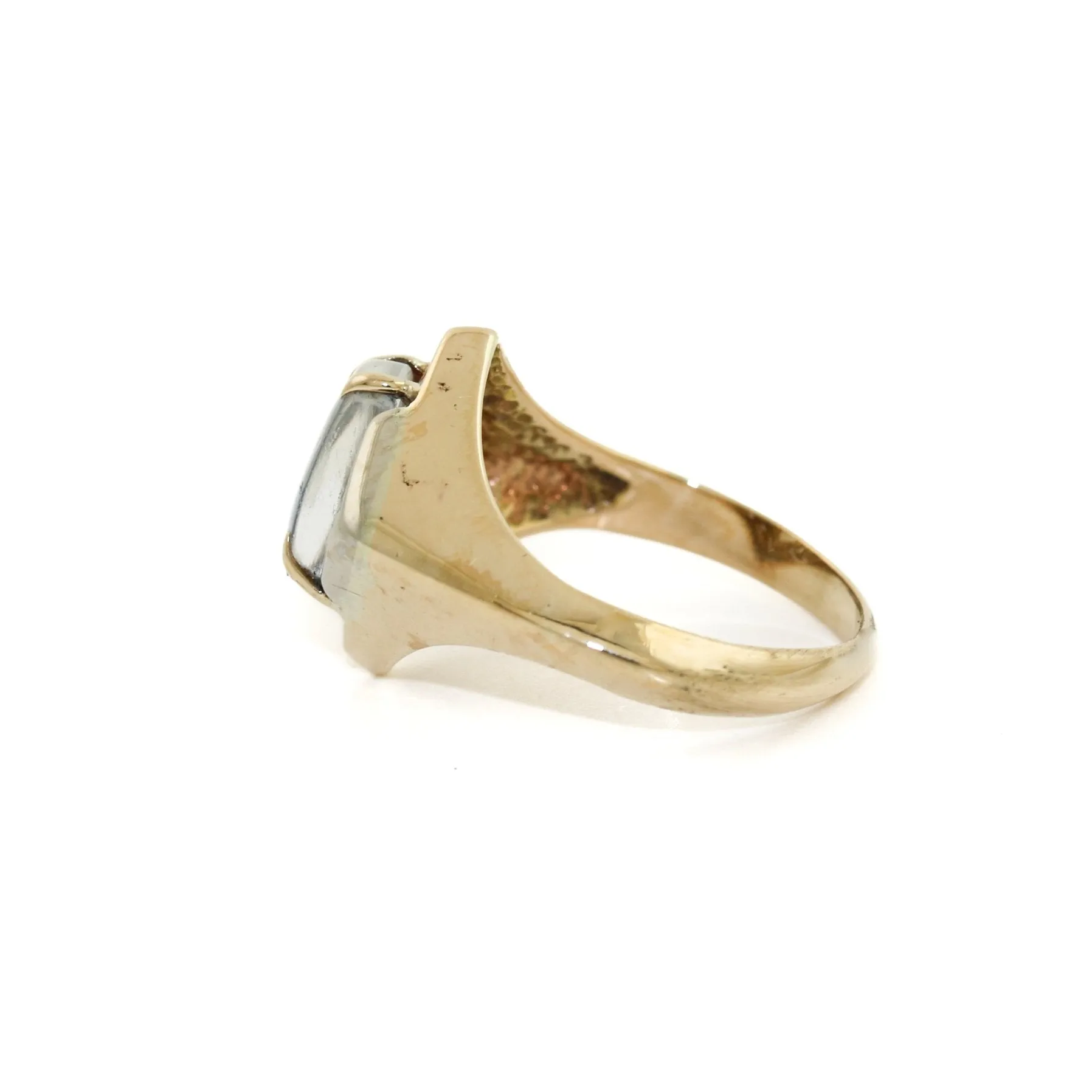 Vintage Moon Stone x Diamond 14k Gold Ring