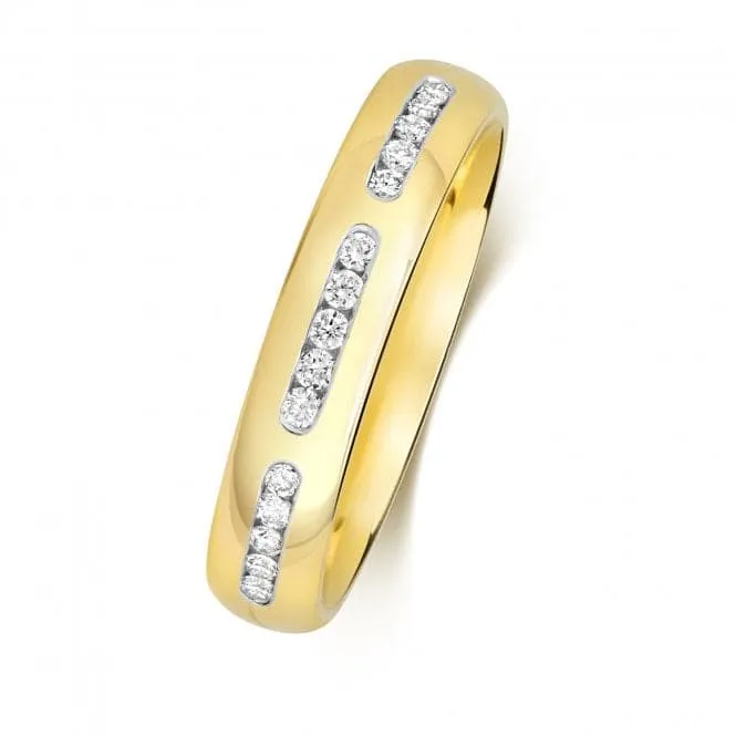 Wedding Band 9ct Gold Diamond Wedding 4.0mm Ring RD734