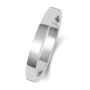 Wedding Band 9K Flat Flat 2.5 mm -1.7 Wedding  Ring W172WH