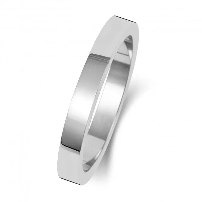 Wedding Band 9K Flat Flat 2.5 mm -1.7 Wedding  Ring W172WH