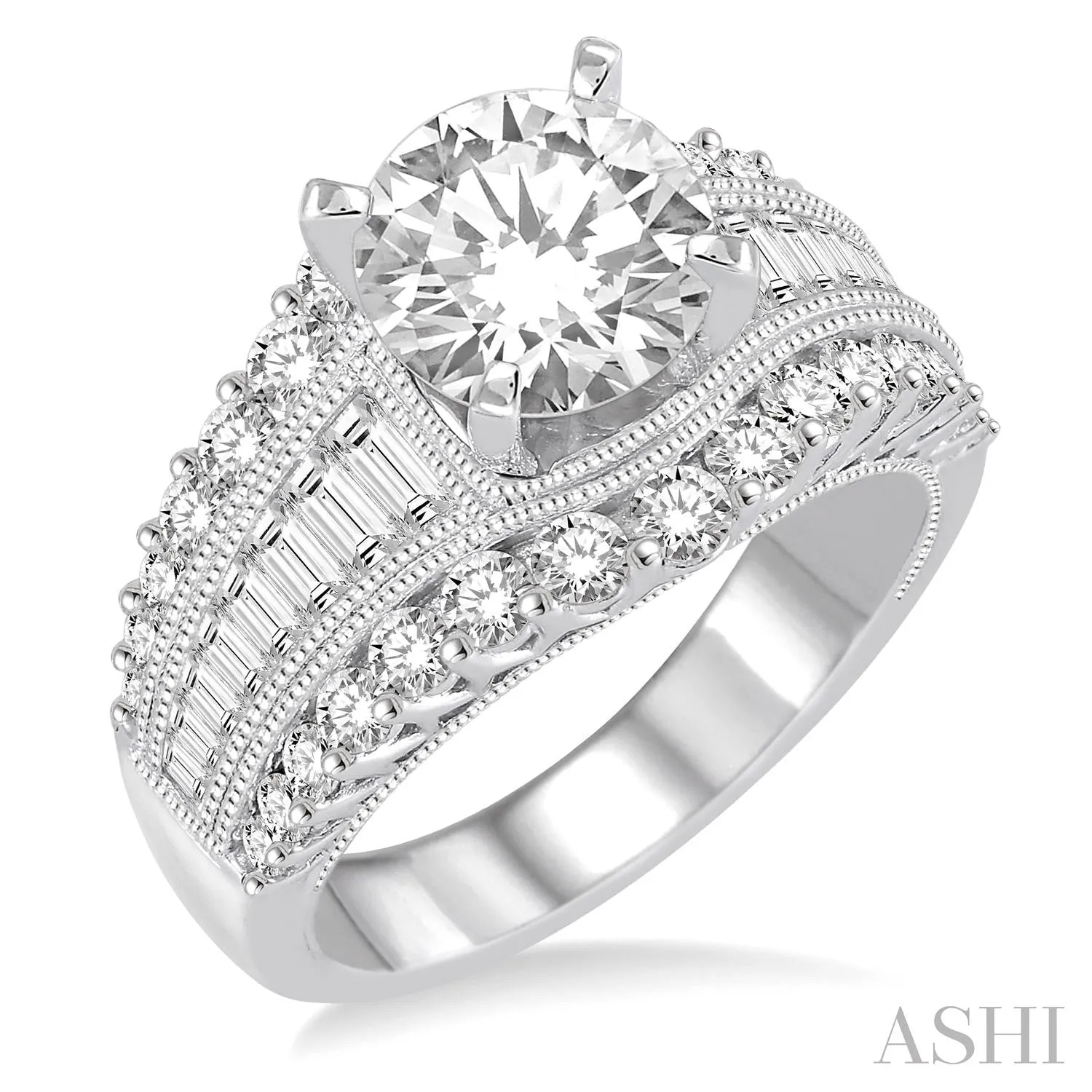 White Gold Diamond Engagement Ring Semi-Mount